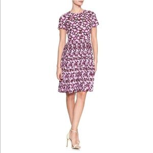 Banana Republic Factory NWT pleated crepe dress floral wine purple 6